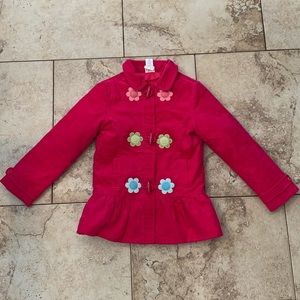 Gymboree pink velour girls size M/7-8 coat.